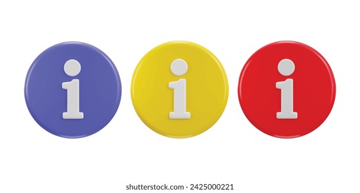 about icon 3d rendering vector illustration set