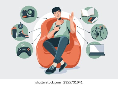 About Me Men Concept Illustration
