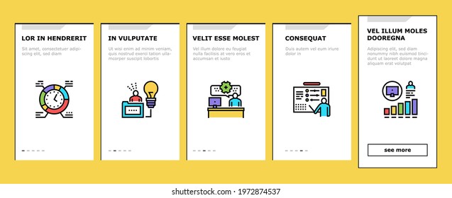 About Me Presentation Onboarding Mobile App Page Screen Vector. Positive And Negative Human Traits About Me, Business Career And Diploma, Iq And Knowledge Illustrations