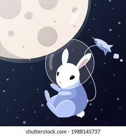 About Space Bunny Vector illustration