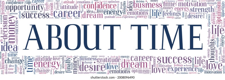 About time vector illustration word cloud isolated on a white background.