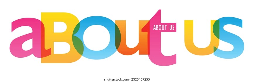 ABOUT US colorful vector typography banner