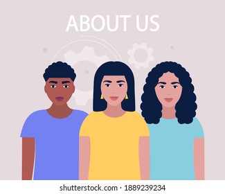 About us concept. Vector icon for website information. Colorful flat illustration