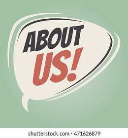 about us retro speech balloon
