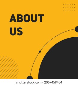 about us text web button. colorful web button icon label. company banner about us