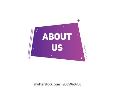 About us text web button| web template sign icon label | colorful web template 
