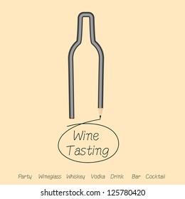 about wine tasting by bottle pencil