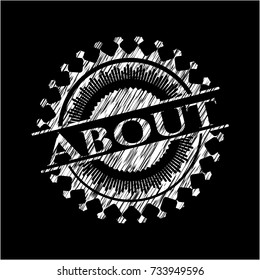 About written with chalkboard texture