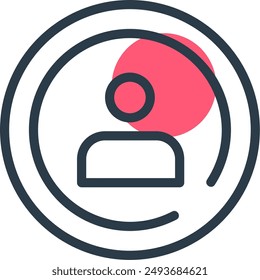 AboutLine with small circle background Vector Icon Design