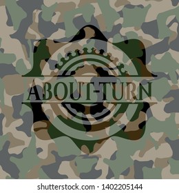 About-turn on camo texture. Vector Illustration. Detailed.