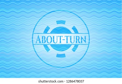 About-turn water badge background.