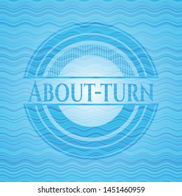 About-turn water concept style badge. Vector Illustration. Detailed.