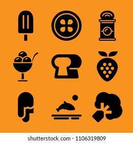 Above, Brocolli, Plant, White, Fruit And Preserve Icon Vector Set. Flat Vector Design With Filled Icons. Designed For Web And Software Interfaces