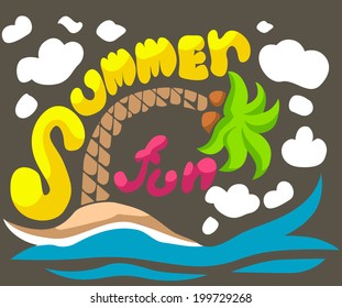 Above the clouds - Summer fun - Summer calligraphic designs | Vintage ornaments 