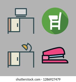 above icon set. vector set about office material and desk icons set.