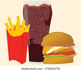 The above illustration includes Happy Meal for all the burger lovers.