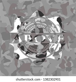 Above on grey camo texture