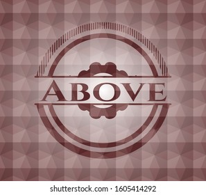 Above red badge with geometric background. Seamless.