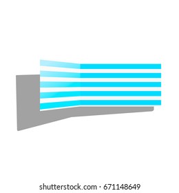 From above striped white and blue colored lounge chair. Vector illustration.