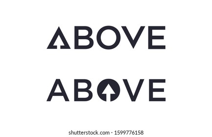 Above word with arrow for design vector editable