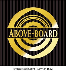 Above-board gold shiny badge. Vector Illustration. Detailed.