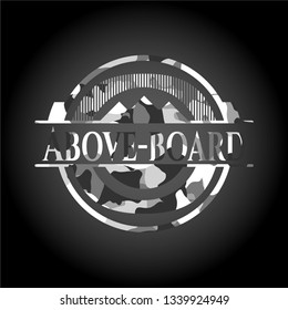 Above-board on grey camo pattern