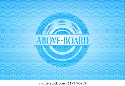 Above-board sky blue water emblem background.