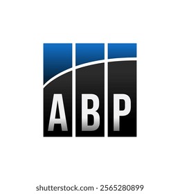 ABP three bars business logo template black blue	