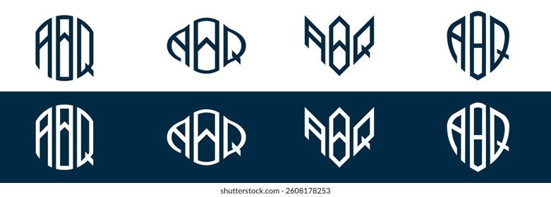 ABq letter logo design in FOUR different style