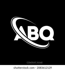 Letra blanca ABQ. ABQ Letra inicial logo de monograma en mayúsculas de círculo enlazado en círculo.