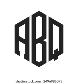 ABQ-Logo-Design. Anfangsbuchstabe ABQ Monogramm Logo mit Hexagon-Form