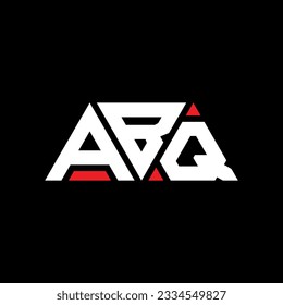 Diseño del logotipo de la letra del triángulo ABQ con forma de triángulo. Monograma de diseño del logotipo del triángulo ABQ. Plantilla de logotipo vectorial de triángulo ABQ con color rojo. Logotipo triangular ABQ Diseño sencillo, elegante y lujoso.