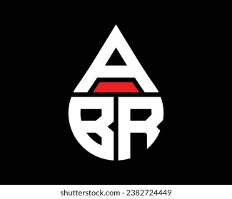 ABR letter water drop shape logo design. ABR drop logo simple design.