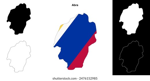 Abra province outline map set