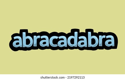 ABRACADABRA writing vector design on a yellow background very simple and very cool