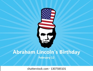 Abraham Lincoln’s Birthday vector. February 12, the birthday of President Abraham Lincoln. Abraham Lincoln vector icon. Important day