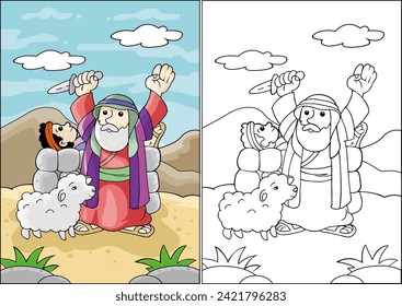 Abraham And Isaac Sacrifice Coloring Page