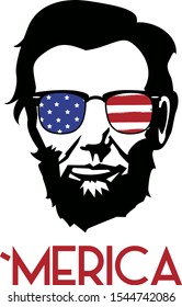 Abraham Lincoln 4th of July vector. America illustration.