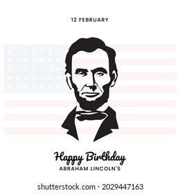 Geburtstag von Abraham Lincoln, Vektorgrafik-Design.
