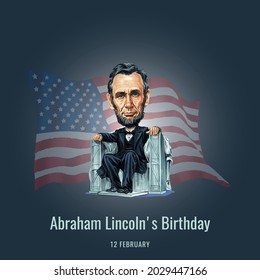 Geburtstag von Abraham Lincoln, Vektorgrafik-Design.
