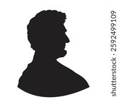 abraham lincoln face silhouette vector illustration	