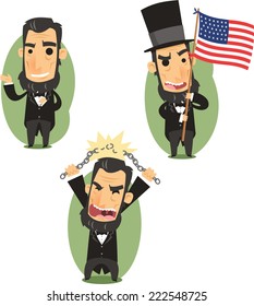 Abraham Lincoln Government Abolitionist Freedom President of the United States of America, Vektorillustration Illustration Cartoon.