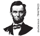 Abraham Lincoln. Hand drawn vector portrait.