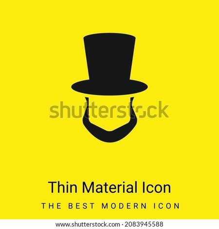 Abraham Lincoln Hat And Beard Shapes minimal bright yellow material icon