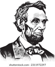 Abraham Lincoln illustration art  vector 