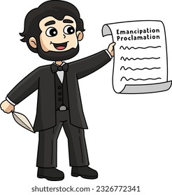 Abraham Lincoln on Juneteenth Cartoon Clipart