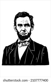 Abraham Lincoln - Porträt des amerikanischen Politikers und Präsidenten - Streichung aus der Reihe