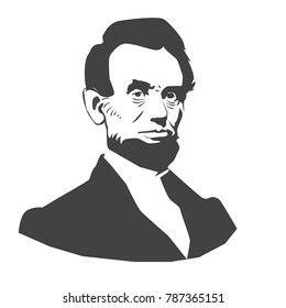 Abraham Lincoln portrait . Flat style illustration