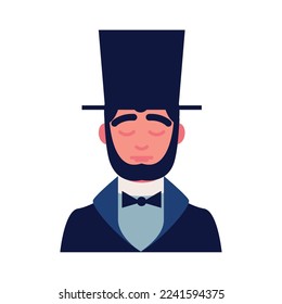 Abraham Lincoln President icon isolated