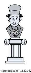 Abraham Lincoln Sculpture Cartoon Clip-Art Vector